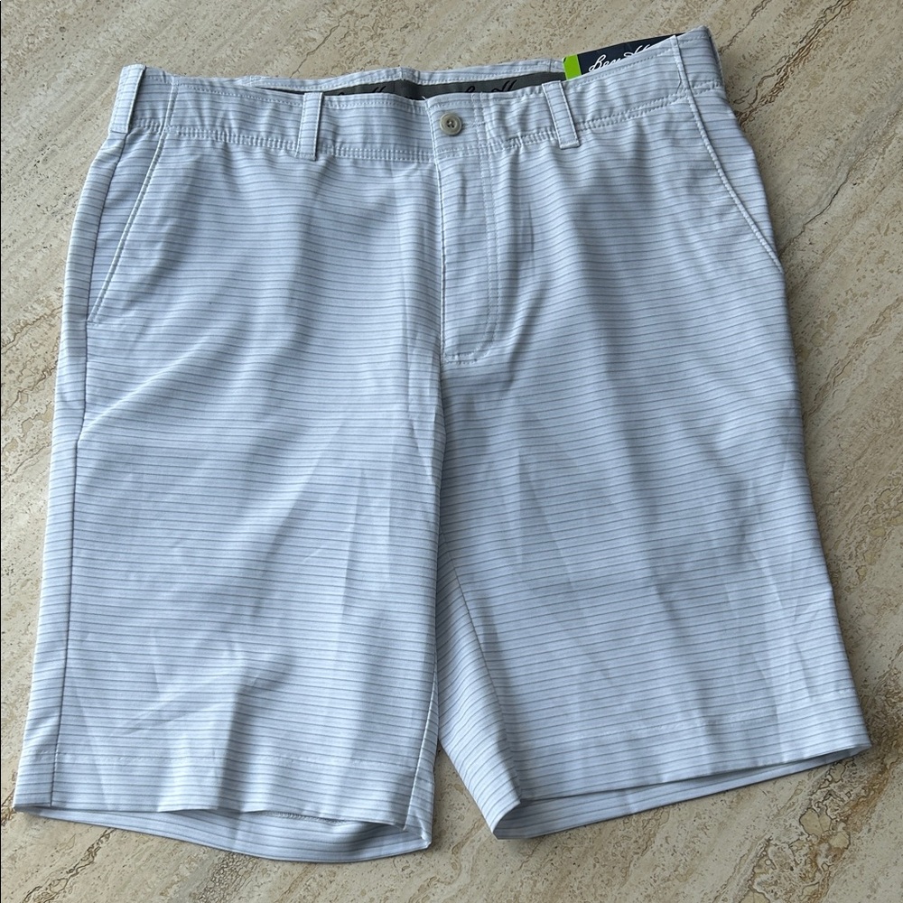 NEW 🆕 Ben Hogan Men's Gray Striped Golf Shorts size 32 with tags / 50 SPF